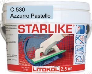 Затирка швов эпоксидная Litokol Starlike С.530 Azzurro Pastello (голубой пастельный), 2,5 кг