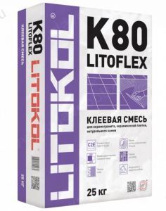 Клей для керамической плитки и керамогранита Litokol Litoflex K80 (серый) 25 кг