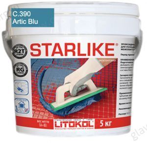 Затирка швов эпоксидная Litokol Starlike С.390 Artic Blu (светло-голубой), 5 кг