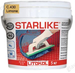 Затирка швов эпоксидная Litokol Starlike С.430 Limone (лимонный), 5 кг