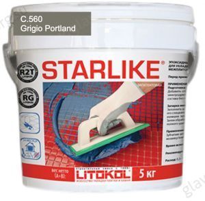 Затирка швов эпоксидная Litokol Starlike С.560 Grigio Portland (серый цемент), 5 кг