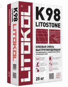 Клей быстроотвердевающий для камня Litokol Litostone K98 (серый) 25 кг.