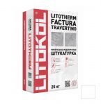 Штукатурка фасадная декоративная Litokol Litotherm Factura Travertino (белый) 25 кг