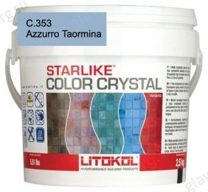 Затирка швов эпоксидная Litokol Starlike Color Crystal C.353 Azzurro Taormina (бирюзовый), 2,5 кг