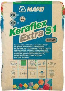 Клей цементный Mapei Keraflex Extra S1 серый, 25 кг