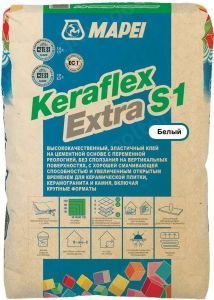 Клей цементный Mapei Keraflex Extra S1 белый, 25 кг