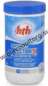 Многофункциональный стабилизированный хлор 5 в 1 hth Maxitab Action в таблетках по 200 гр., 1,2 кг (K801751H9)