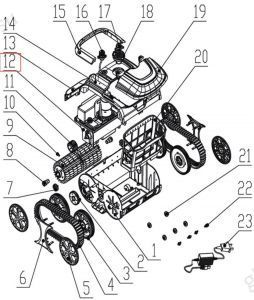 Мотоблок в сборе для робота пылесоса Wybotics WY200 (B.WYBOT S1.01.001)