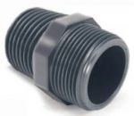 Ниппель двойной ПВХ  1/2" х   3/8“ НР PN16 COMER (NR61020A)