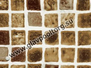 Пленка ПВХ для бассейна Haogenplast Snapir NG Earth Antislip / коричневая мозаика 1,65х25 м