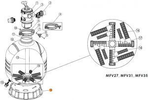 Платформа общая для бочки фильтра Emaux MFV35 900 (011120370)
