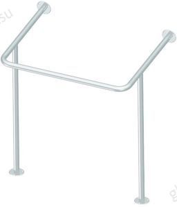 Поручень для инвалидов для раковины с доп. опорой 847х800 мм Инвапром, белый (ПР-05.01.800.595.847)