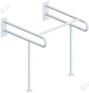 Поручень для инвалидов для раковины с доп. опорой 860х840 мм Инвапром, белый (ПР-05.02.860.840.610)