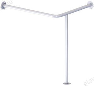 Поручень для инвалидов для раковины угловой с доп. опорой 800х735 мм Инвапром левый, белый (ПР-05.08.735.645.800)