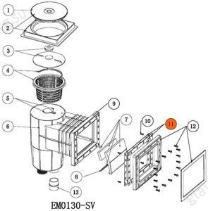 Прокладка фланца резиновая скиммера Emaux EM00130-SV (02021105)