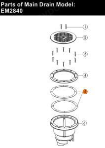 Прокладка фланца резиновая донного слива Emaux EM2840 (02010282)