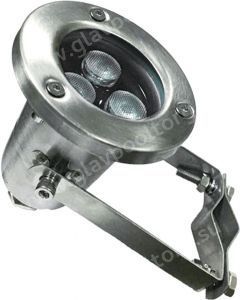 Прожектор для фонтана  3 Вт AquaViva LED светодиодный RGB крепление на трубу, нержавеющая сталь (AV-S03M)
