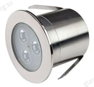 Прожектор  3 Вт AquaViva HJ-RC-SS75 3led светодиодный под плитку белого свечения, нержавеющая сталь AISI-316 с закладной
