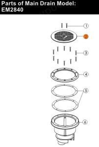 Решетка донного слива Emaux EM2840 (01050199)