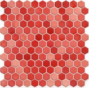 Мозаика фарфоровая Serapool Versicolor 300х300 мм, красный (HG5644)