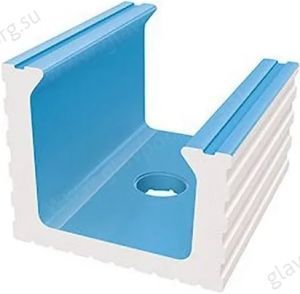 Переливной водоотводный канал со сливом Serapool 200x250 мм, голубой  (K721)