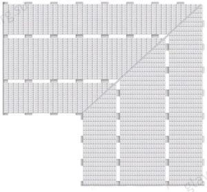 Угловой элемент переливной решетки Serapool Petit Carre 385x385 мм, без глазури (IP900K)