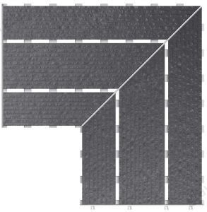 Угловой элемент переливной решетки Serapool Apache 385x385 мм, антрацит (IA909.2K)