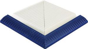 Плитка бордюрная угловая с поручнем Serapool Petit Carre кобальт, 250х250 мм (37207)