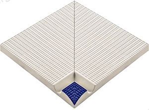 Плитка бордюрная угловая с поручнем Serapool Petit Carre кобальт, 250х250 мм (37207)