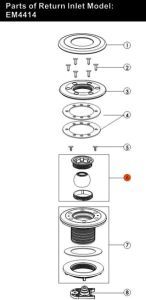 Шарик с адаптером и фиксатором форсунки возврата воды Emaux EМ4414 (89130105)