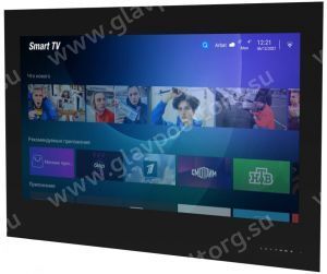 Влагостойкий встраиваемый телевизор для бассейна и ванной 43'' AVEL Smart Ultra HD (4K), черная рамка (AVS435SM, Black HB)
