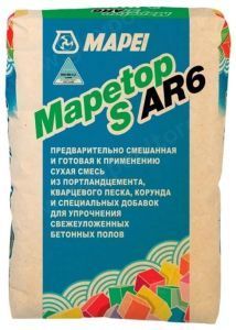 Смесь сухая строительная с корундовым заполнителем Mapei Mapetop S AR6, светло-серый, 25 кг (4LV320325)