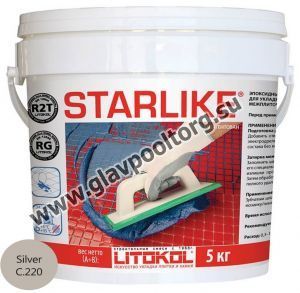 Затирочная смесь Litokol Starlike двухкомпонентная эпоксидная С.220 Silver (светло-серый) 5 кг