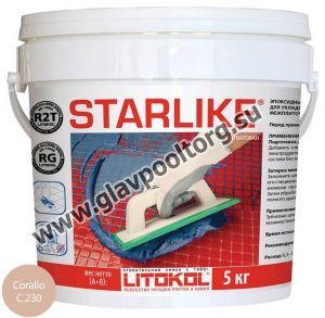 Затирочная смесь Litokol Starlike двухкомпонентная эпоксидная С.230 Corallo (светло-розовый) 5 кг