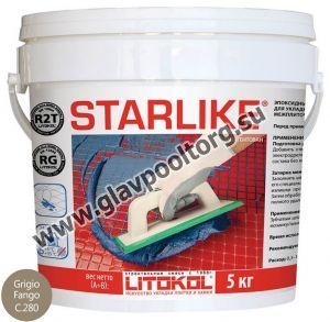 Затирочная смесь Litokol Starlike двухкомпонентная эпоксидная С.280 Grigio Fango (серый)  5 кг