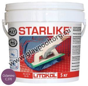 Затирочная смесь Litokol Starlike двухкомпонентная эпоксидная С.370 Ciclamino (цикламен) 5 кг