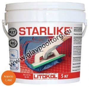 Затирочная смесь Litokol Starlike двухкомпонентная эпоксидная С.460 Arancio (оранжевый) 5 кг