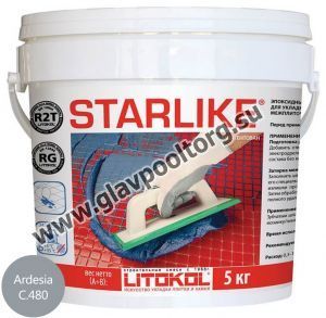 Затирочная смесь Litokol Starlike двухкомпонентная эпоксидная С.480 Ardesia (серебристо-серый) 5 кг