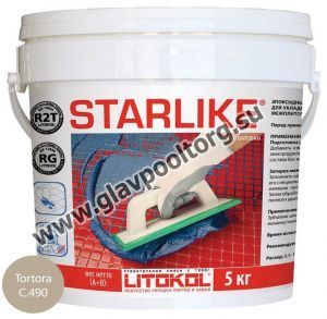 Затирочная смесь Litokol Starlike двухкомпонентная эпоксидная С.490 Tortora (серо-бежевый) 5 кг
