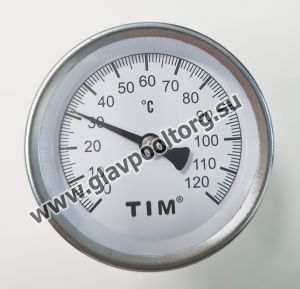 Термометр аксиальный биметаллический Tim 120°C, 1/2", L= 50 мм (Y-63A-50-120)