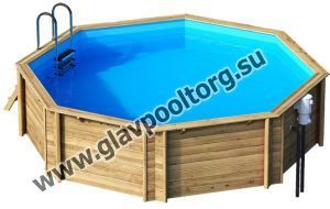 Каркасный бассейн Tropic Octo 414 деревянный 4,14х1,20 с песочным фильтром (271112015)