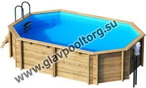 Каркасный бассейн Tropic Octo 540 деревянный 5,23х3,13х1,20 с песочным фильтром (27115205)