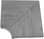 Угловой элемент для переливной решетки AquaViva Wood 500х500х70-40 мм, серый