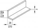 Угловой профиль для переливной решётки Emco 25/28х3 мм
