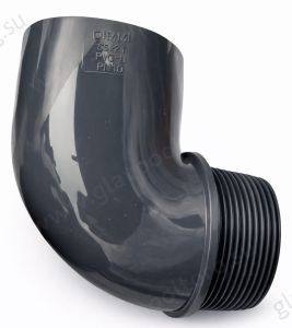 Угольник ПВХ 90° 63х2" НР PN10 Plimat (01101210017)