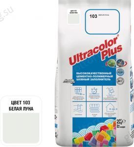 Затирка для швов Mapei Ultracolor Plus, 103 (белая луна), 2 кг