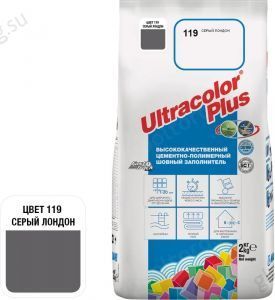 Затирка для швов Mapei Ultracolor Plus, 119 (серый Лондон), 2 кг