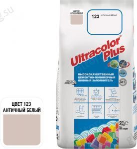 Затирка для швов Mapei Ultracolor Plus, 123 (античный белый), 2 кг