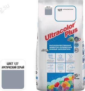 Затирка для швов Mapei Ultracolor Plus, 127 (арктический серый), 2 кг