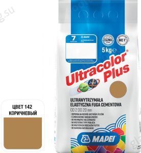 Затирка для швов Mapei Ultracolor Plus, 142 (коричневый), 5 кг